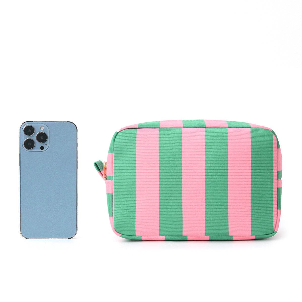 Striped Corduroy Premium Cosmetic Bag