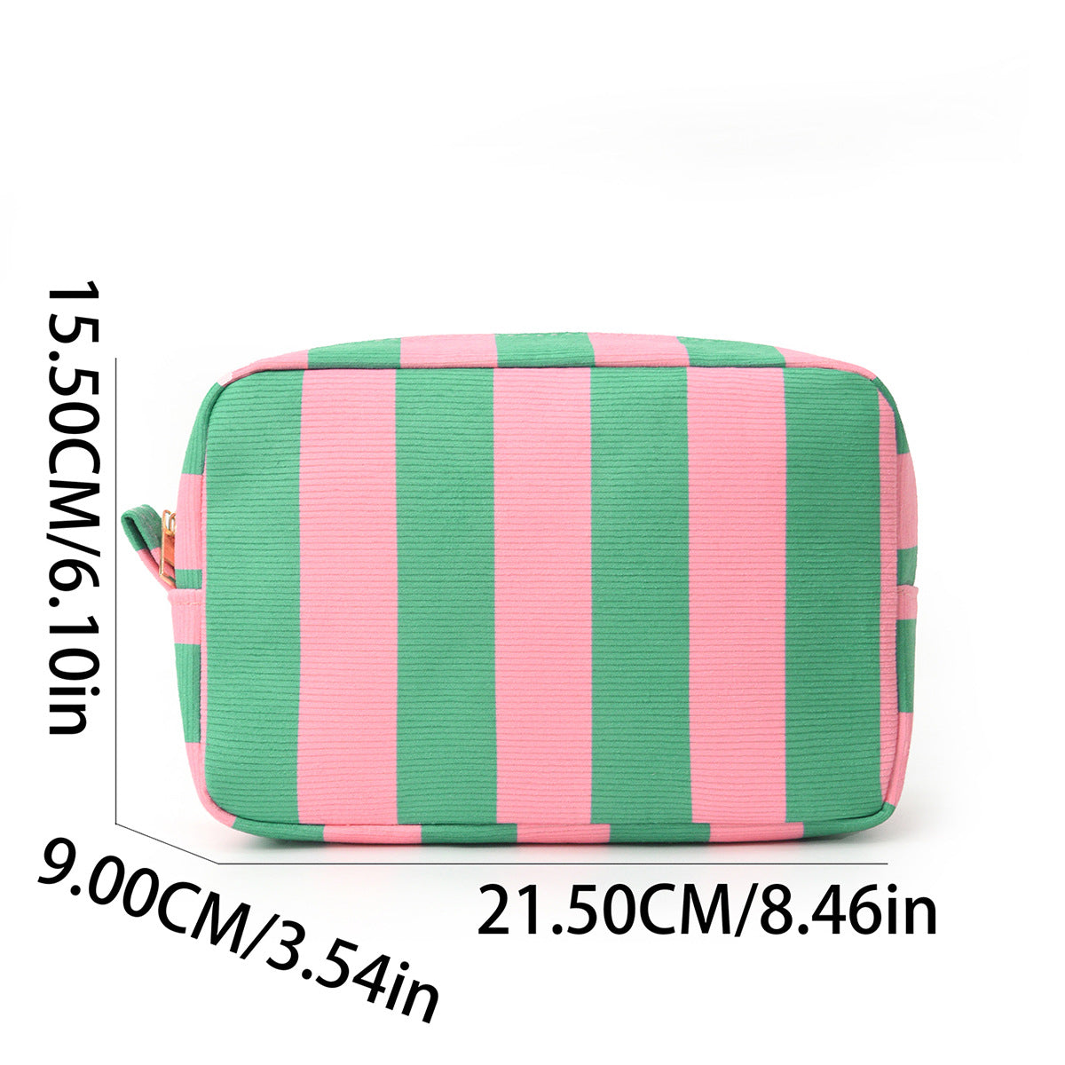 Striped Corduroy Premium Cosmetic Bag