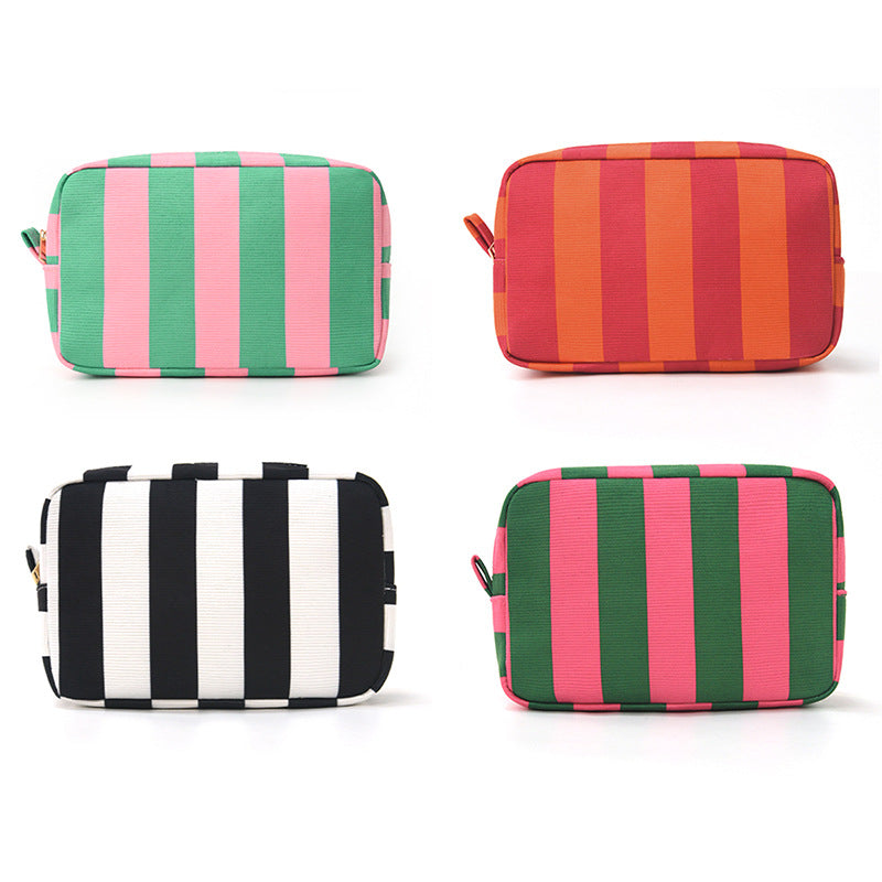 Striped Corduroy Premium Cosmetic Bag